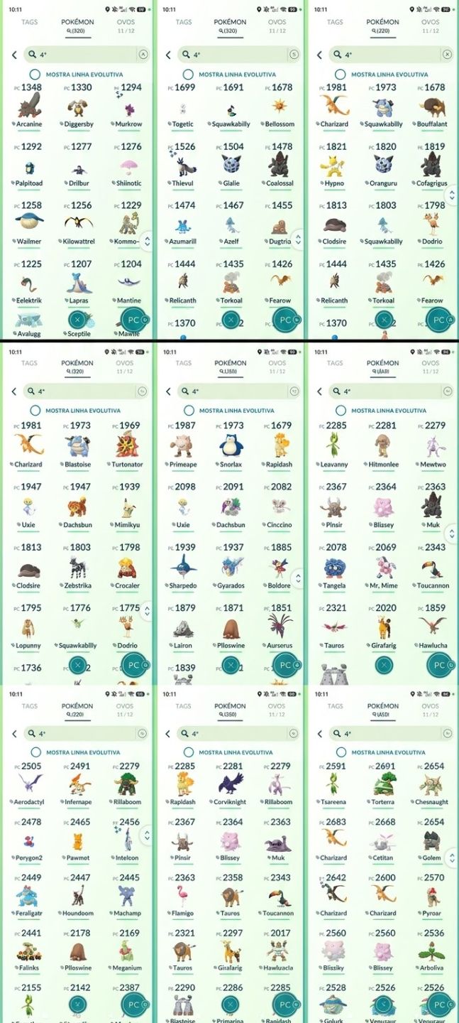 Conta Pokémon Go com muitos pokémons ivs 100%