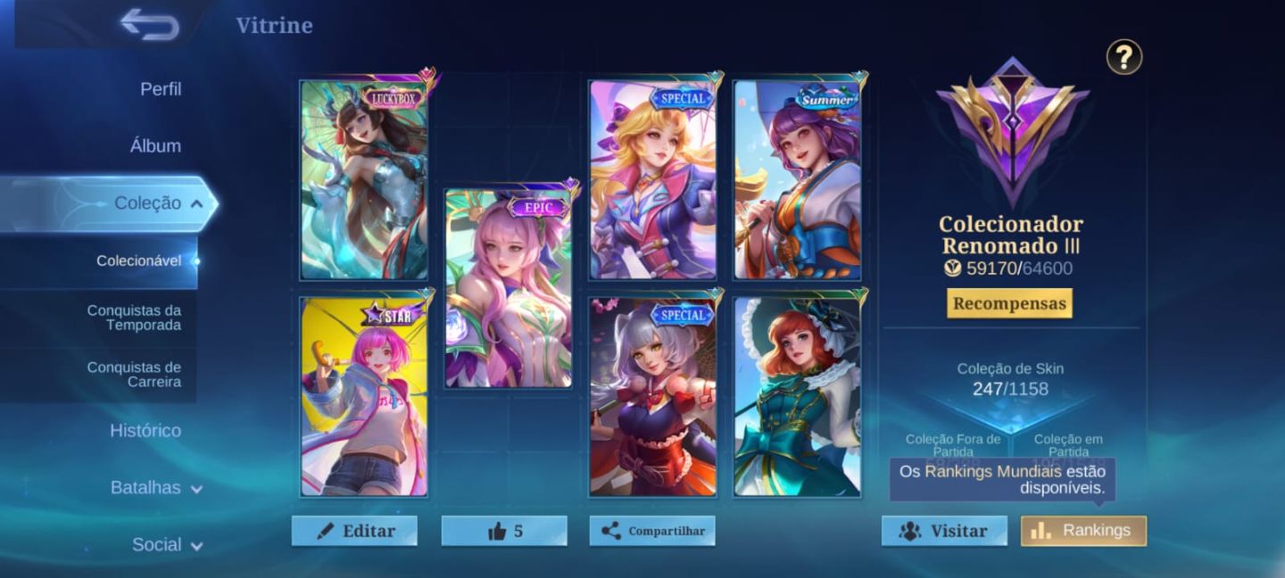 Conta de moba para main fadas e magos