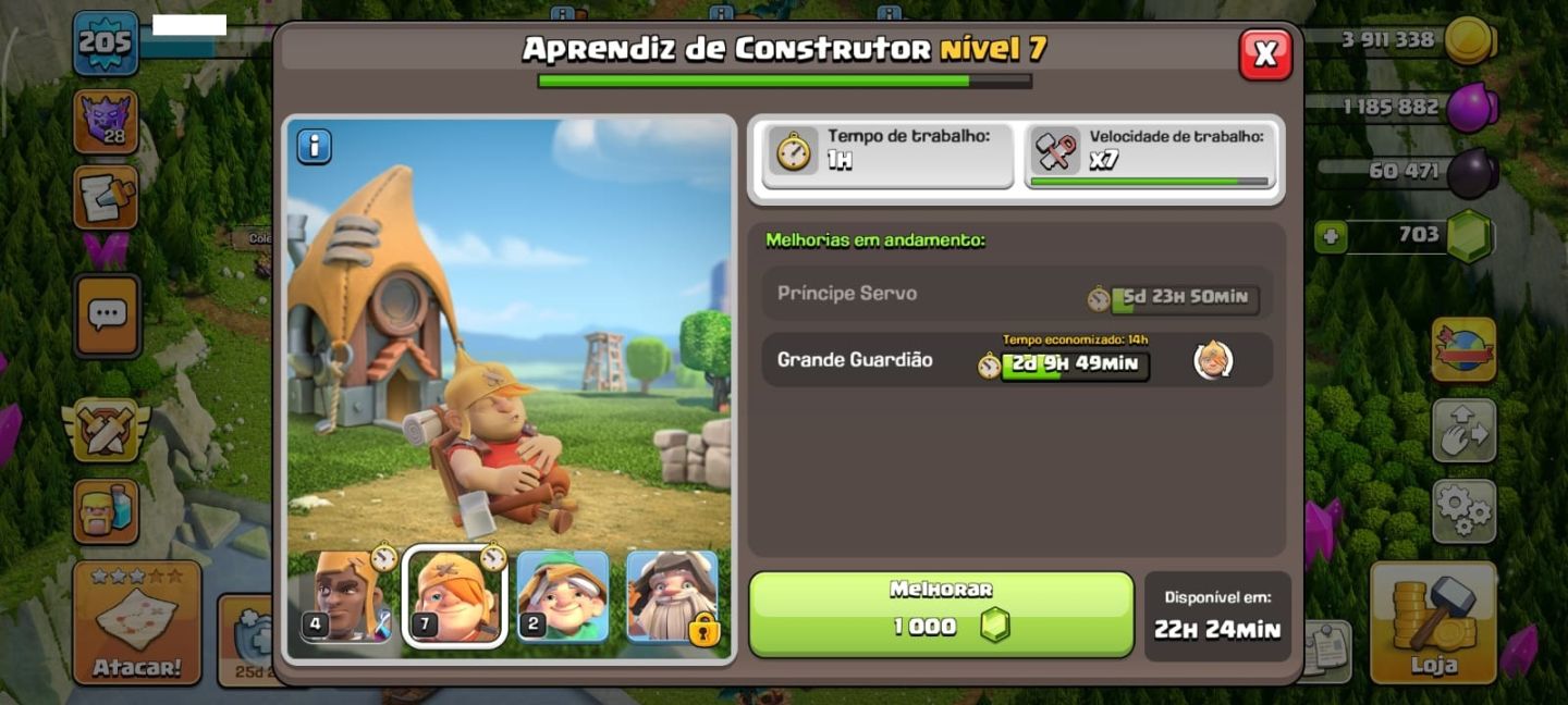 CV16 Quase Full|Defesas FULL|Skins Lendárias|Ferreiro Top|703 Gemas|XP 205
