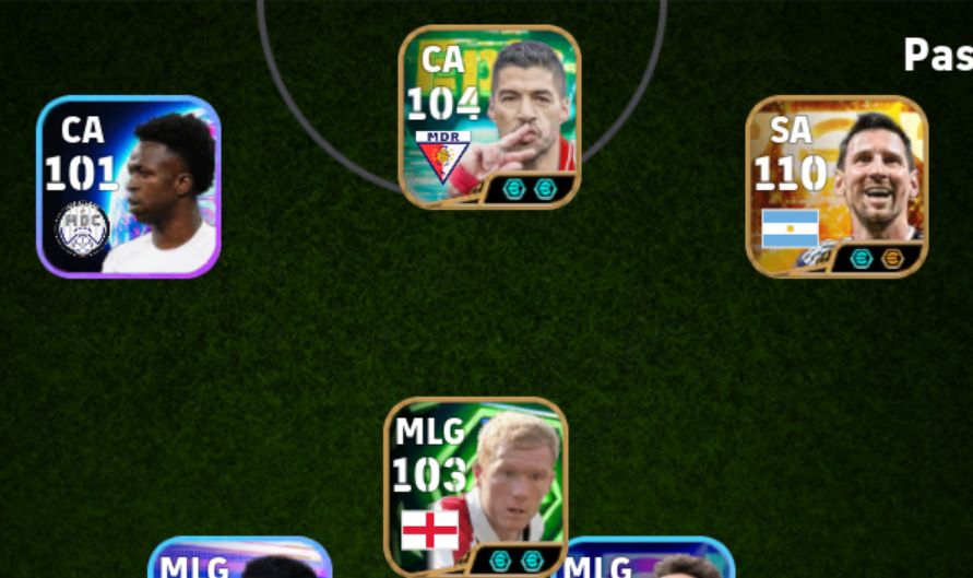 Conta com Messi 111 , Suarez 105 ePaul Schiller 104