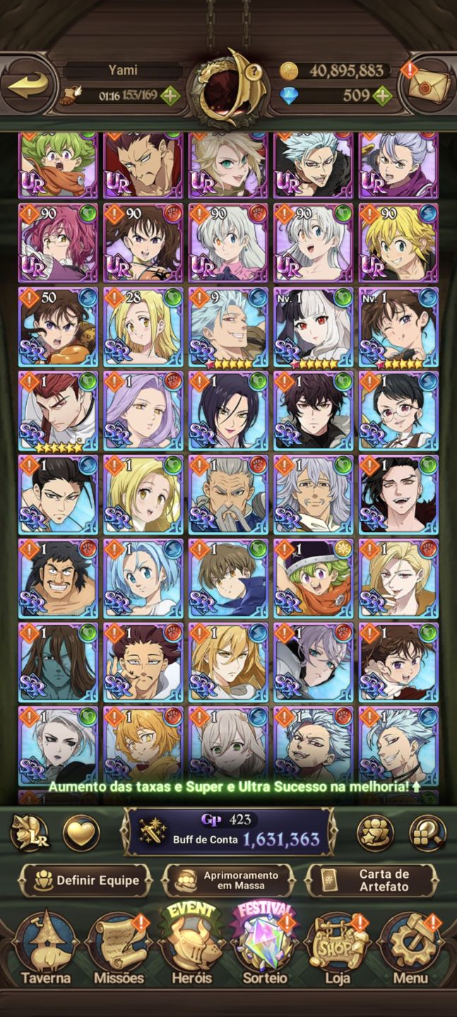 Conta com Meliodas Nêmesis 3/6 e Odin