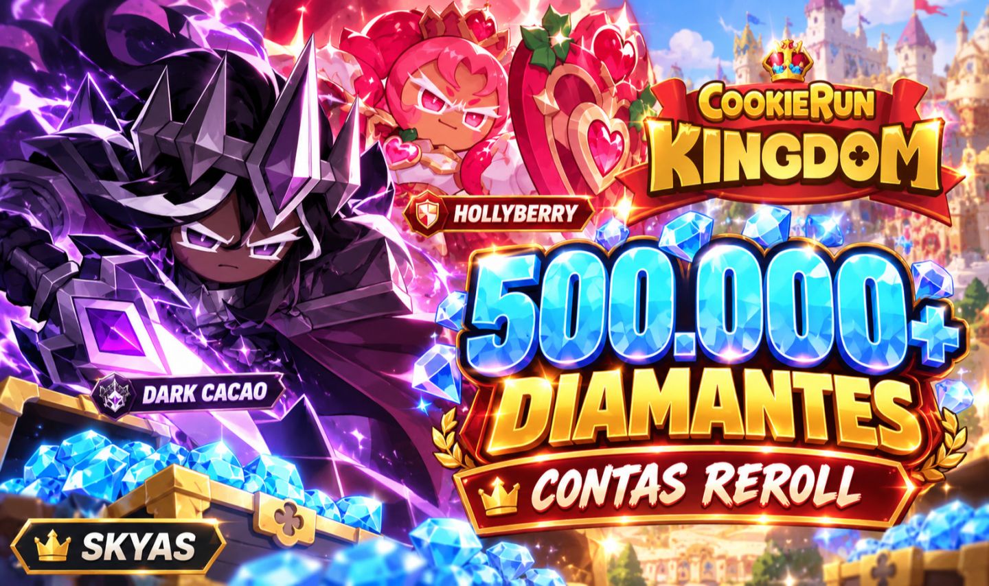 500K+ Diamantes | Cookie Run: Kingdom | Contas Reroll | Dark Cacao e Hollyberry