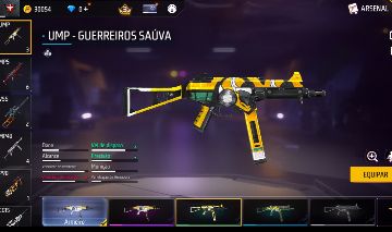 CONTA FREE FIRE UMP ATRIBUTADA E SKIN EVOLUTIVA