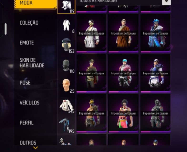 CONTA FREE FIRE 8 ANOS | PRIME 4 | MUITAS ARMAS ATRIBUTADAS