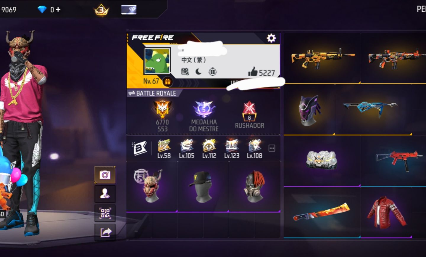CONTA FREE FIRE 14 PASSES ANTIGOS