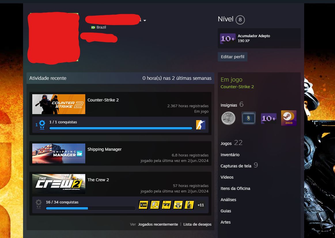 Conta CS2 Prime (+2.300h) | 9 medalhas | 22 jogos