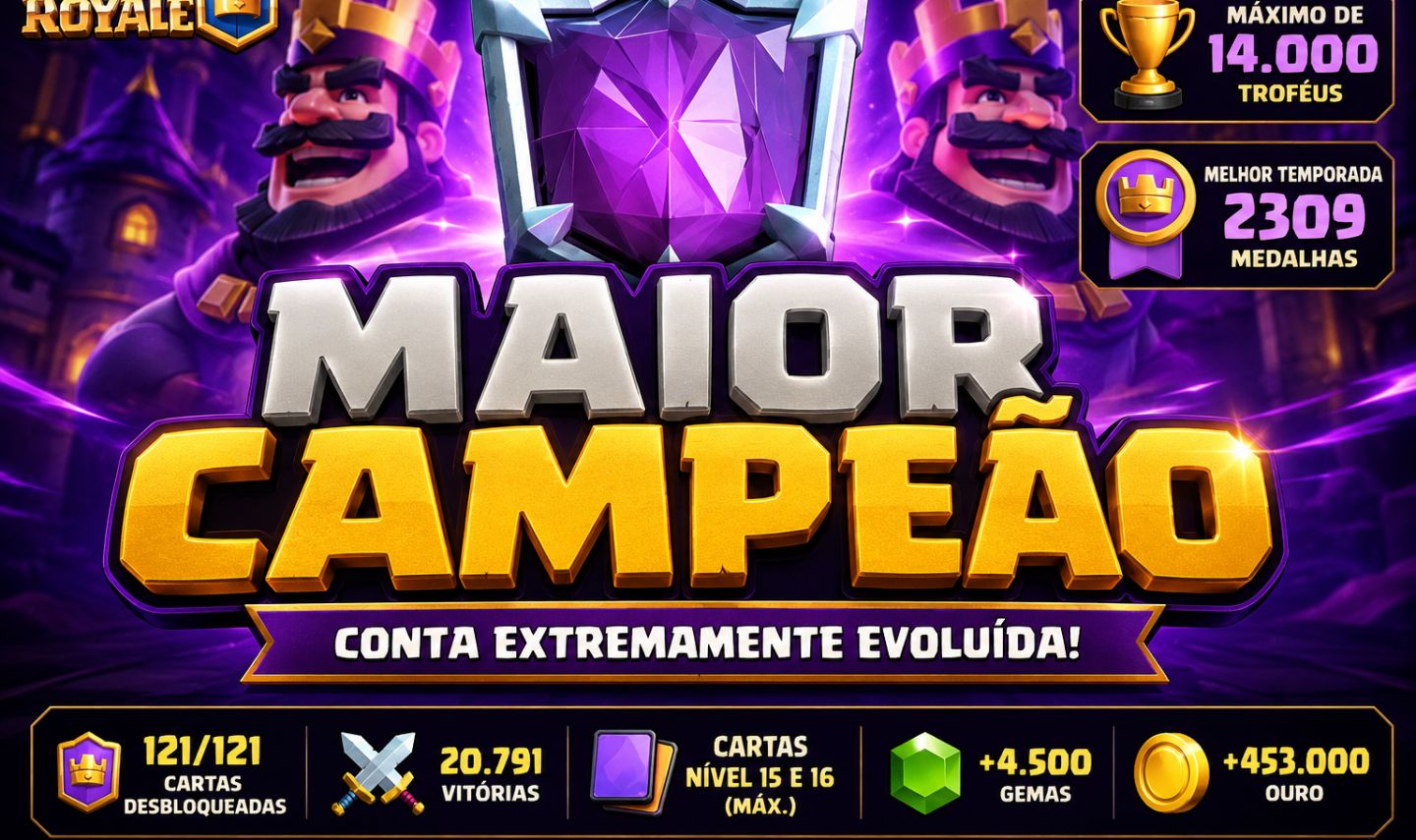 Conta Campeã no Clash Royale | Alto Nível | Pronta pra Rank