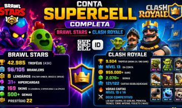 CONTA SUPERCELL COMPLETA | BRAWL STARS + CLASH ROYALE