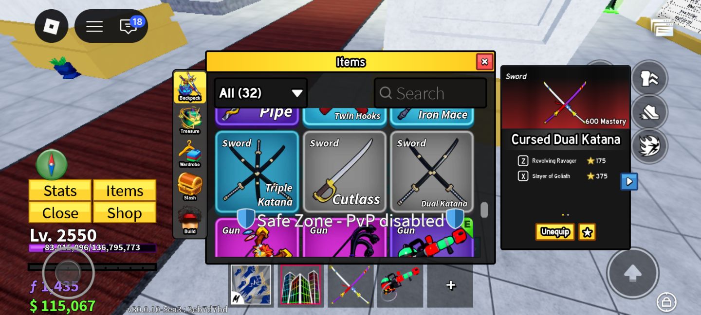 CONTA BLOX FRUITS LV. 2550 | CDK 600 MASTERY | V4 | ITENS RAROS