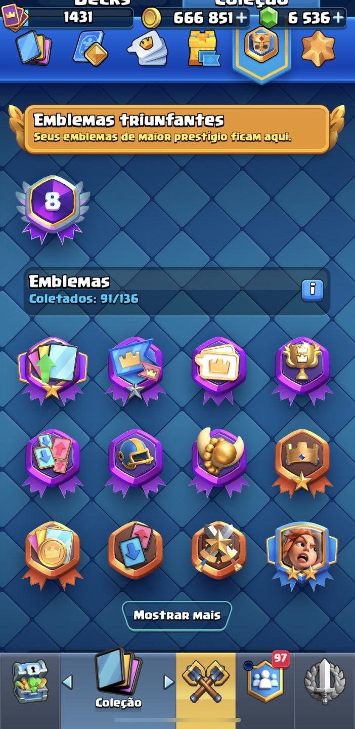 CLASH ROYALE 8 ANOS | KT15 | 11.1K TROFÉUS | 6.5K GEMAS | LVL 16