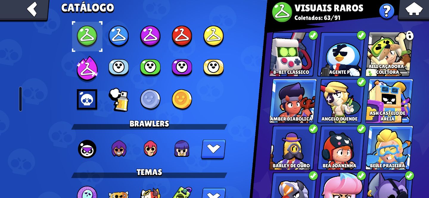 Conta de Brawl Stars com 36k de troféus e 90 brawlers
