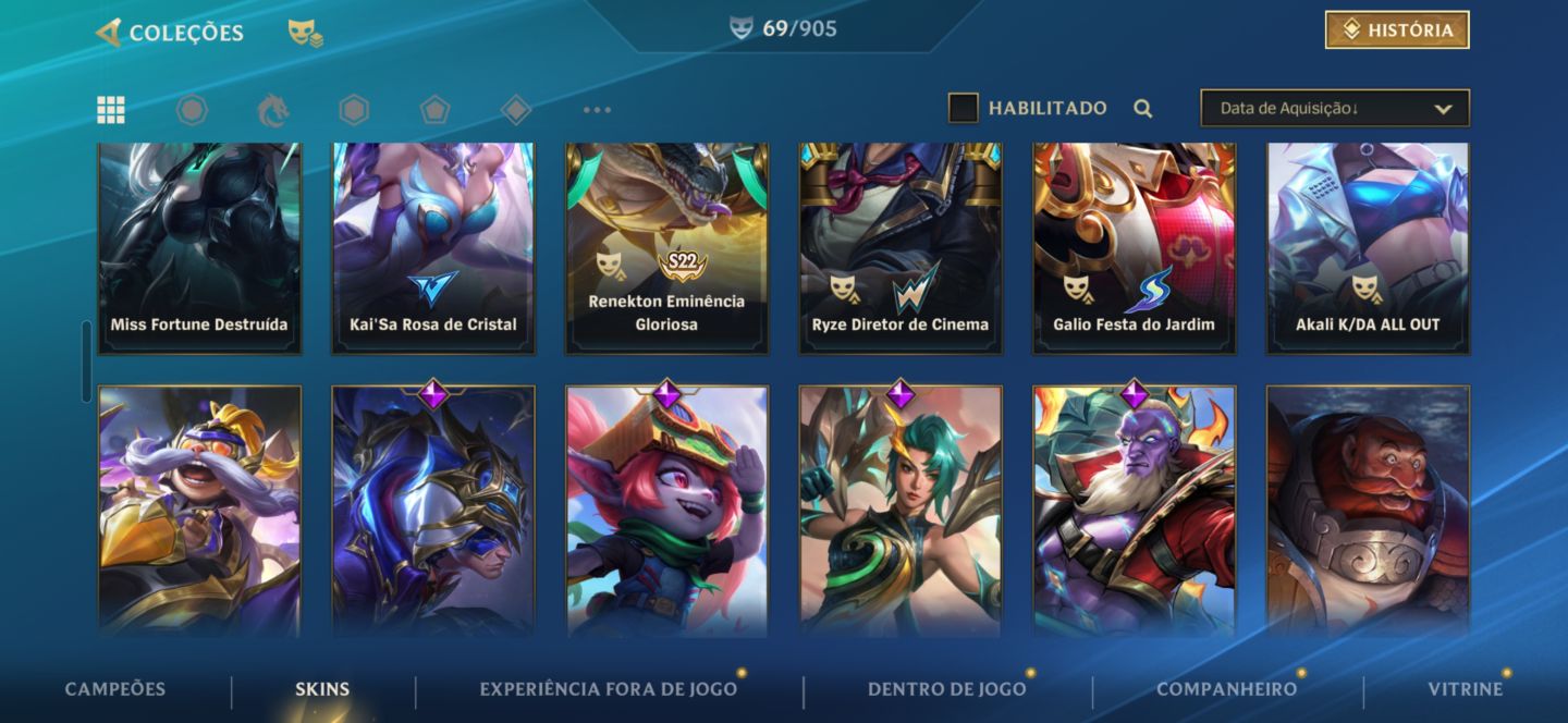 Conta Wild Rift Skins de Eventos / Mestre 3