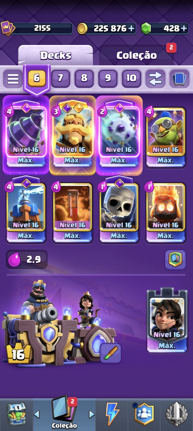 Conta de Clash Royale profissional e competitivo.