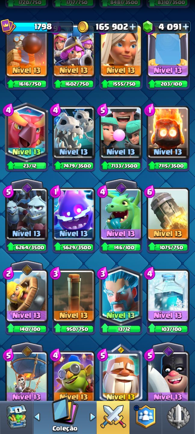 CONTA CLASH ROYALE COMPLETA |CARTAS FULL|153 EMOTES|18 EVOLUÇÕES|10.835 TROFÉUS