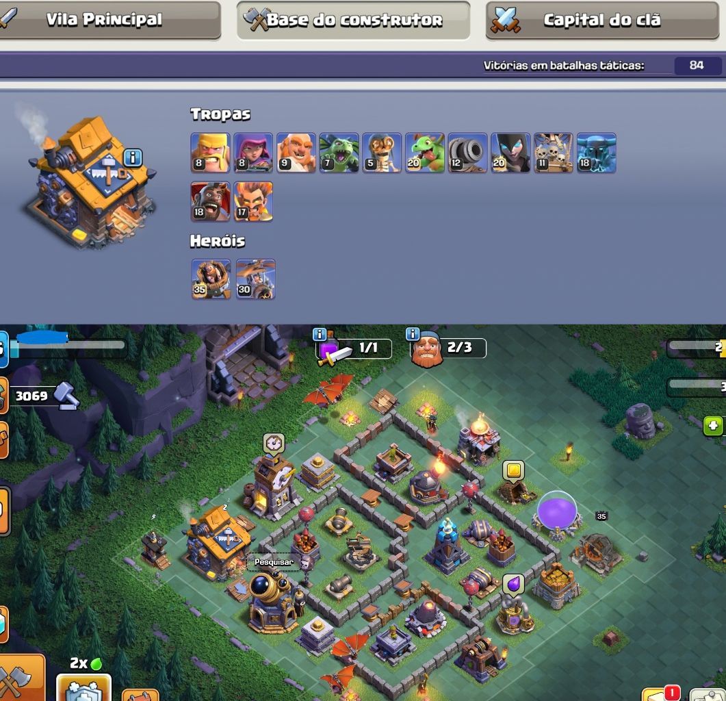 Conta Clash of clans, CV15 Heróis + defesas + muros FULL, Nv EXP 166.