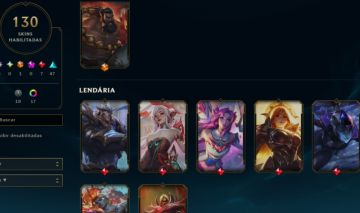 Conta de lol com 130 skins e uma ultimate pra sair rapido!