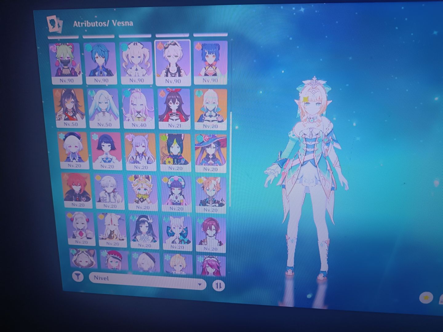 Conta genshin end game vários boneco