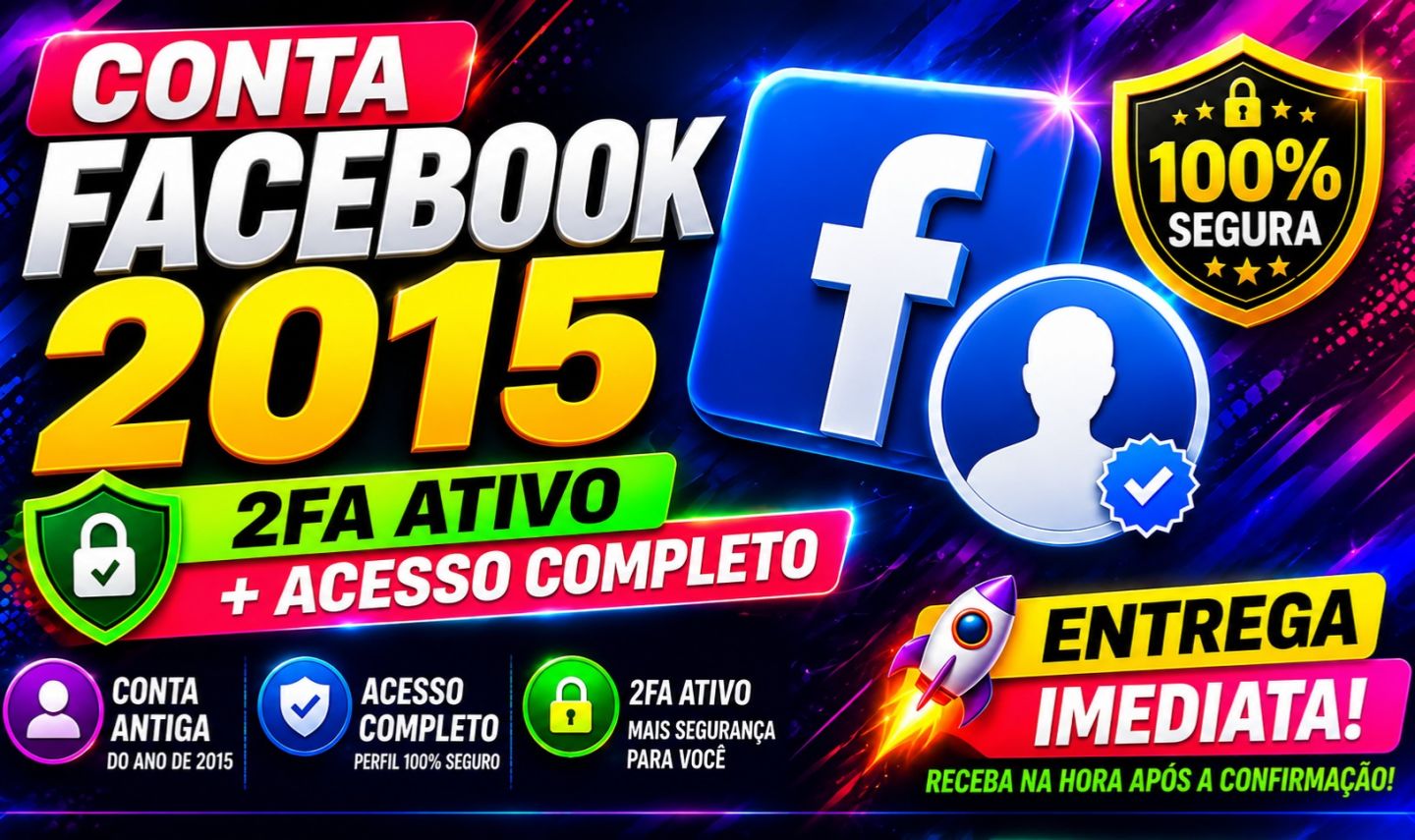 1 Conta Facebook Antiga 2015 | 2FA Ativo | Entrega Auto