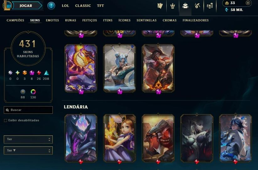 Conta Lol Diamante 2 431 Skins Ex Mestre C Yone Pacificador Main Yasuo Ex Gm
