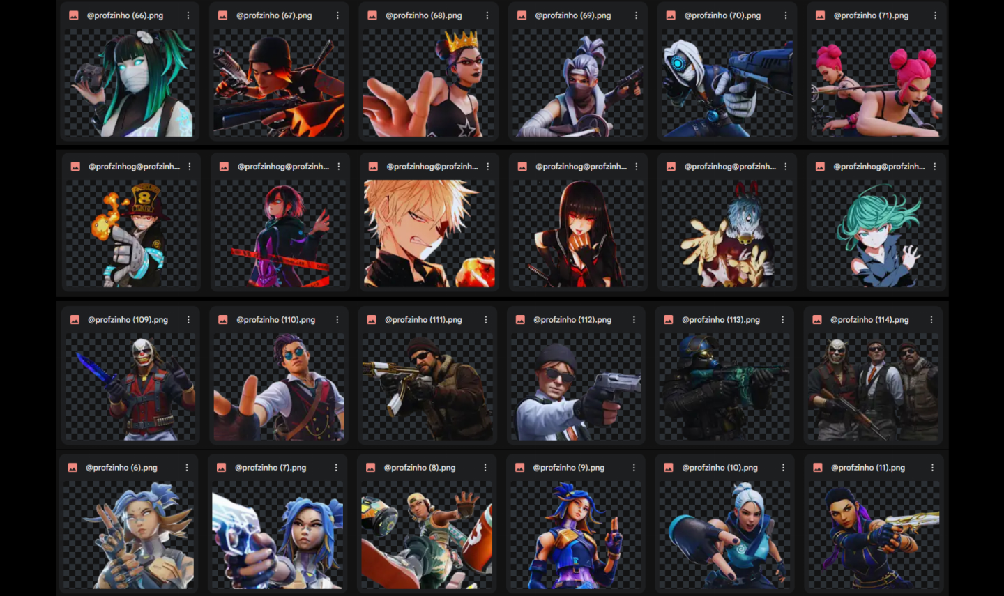 PACK DE RENDERS - ANIME, CS2, FORTNITE, VALORANT