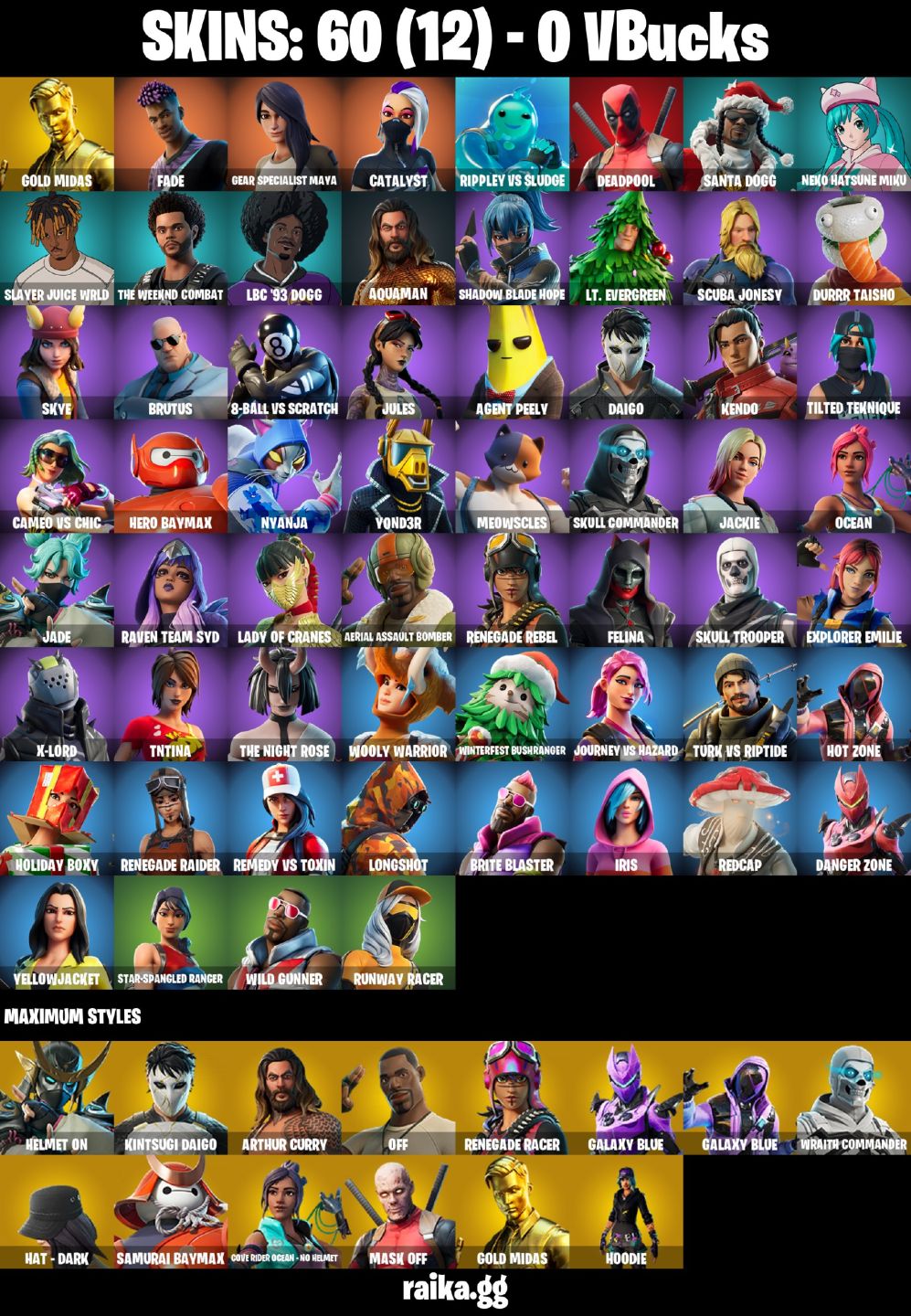 CONTA FORTNITE COM 60 SKINS GOLD MIDAS/DEADPOOL/FADE/SKYE/BRUTUS/OCEAN