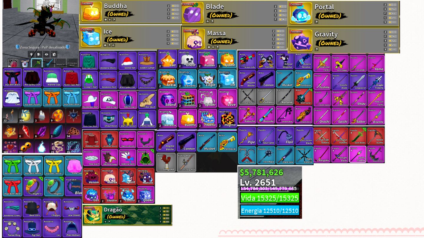 CONTA ROBLOX ANTIGA | BLOX FRUITS + BEDWARS | SKINS, GAMEPASSES E ITENS RAROS