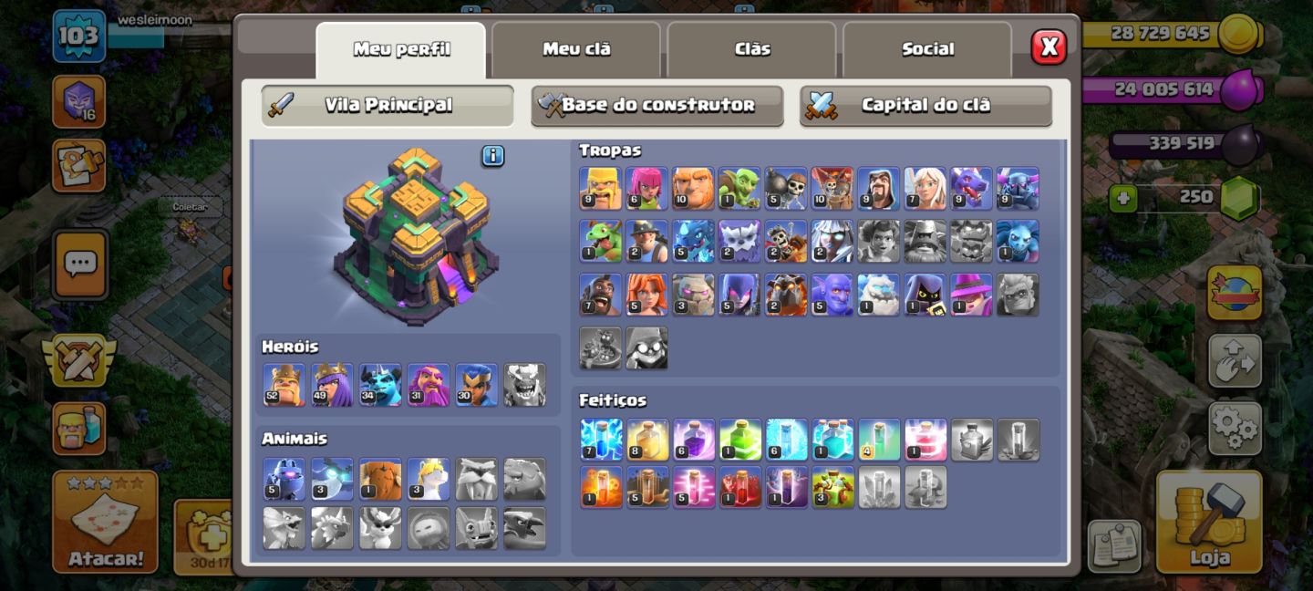 CONTA CLASH OF CLANS CV14 QUASE FULL