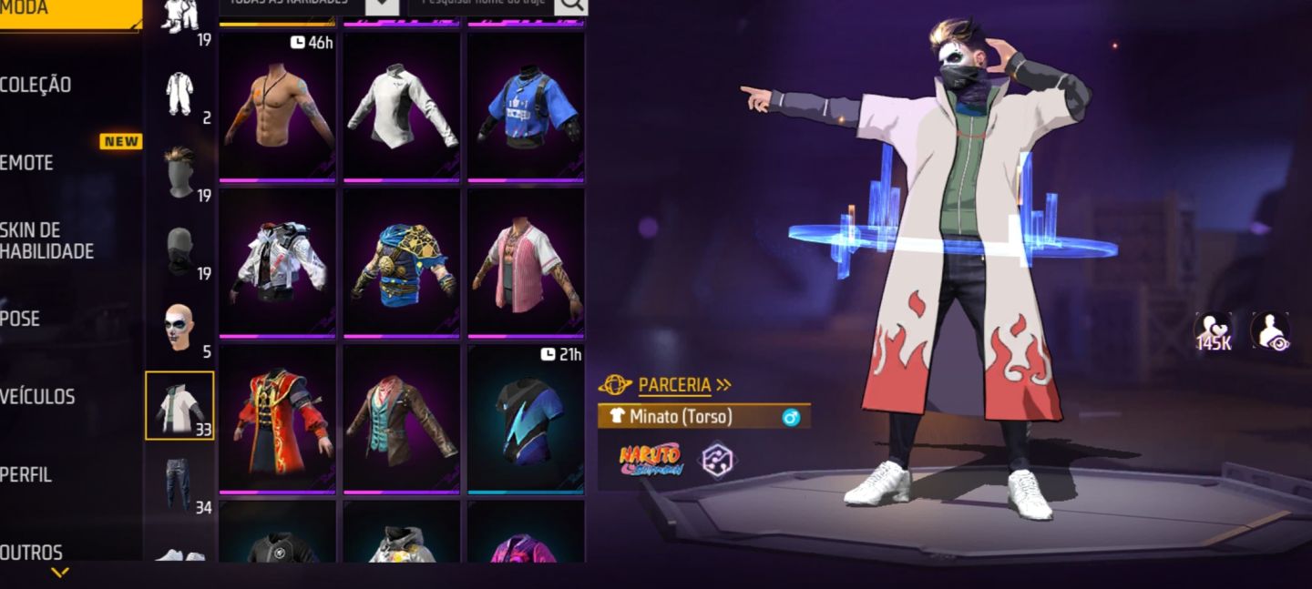 Vendendo conta com o passe booyah queimando tudo , punho lampejo booyah e minato