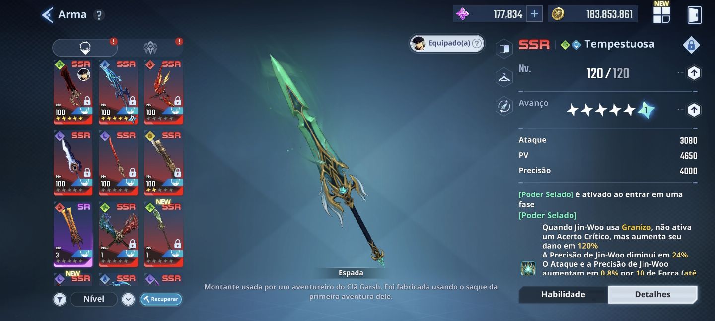Solo leveling Arise nv140 +190k núcleos + comp de trevas, vento e fogo c5