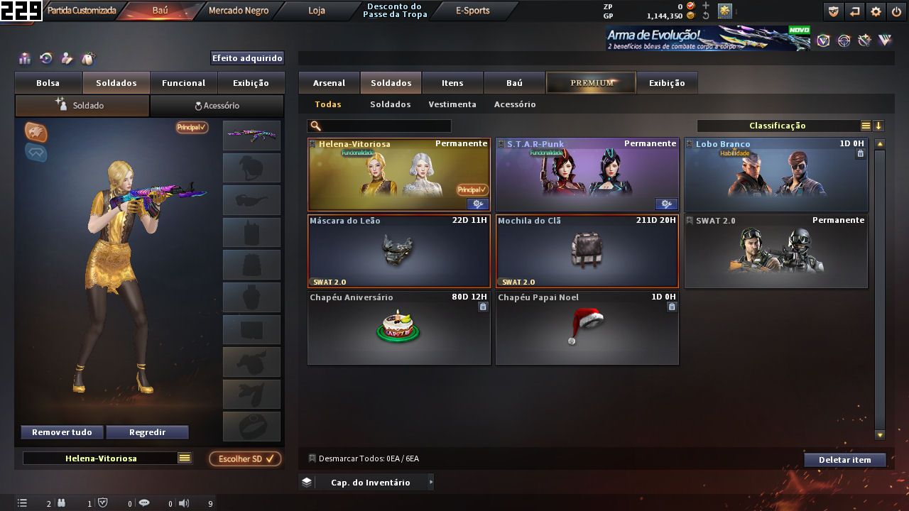 CONTA CROSSFIRE MAJOR 03 VIPS +01 CHAR HELENA VITORIOSA - COD SKYBR03