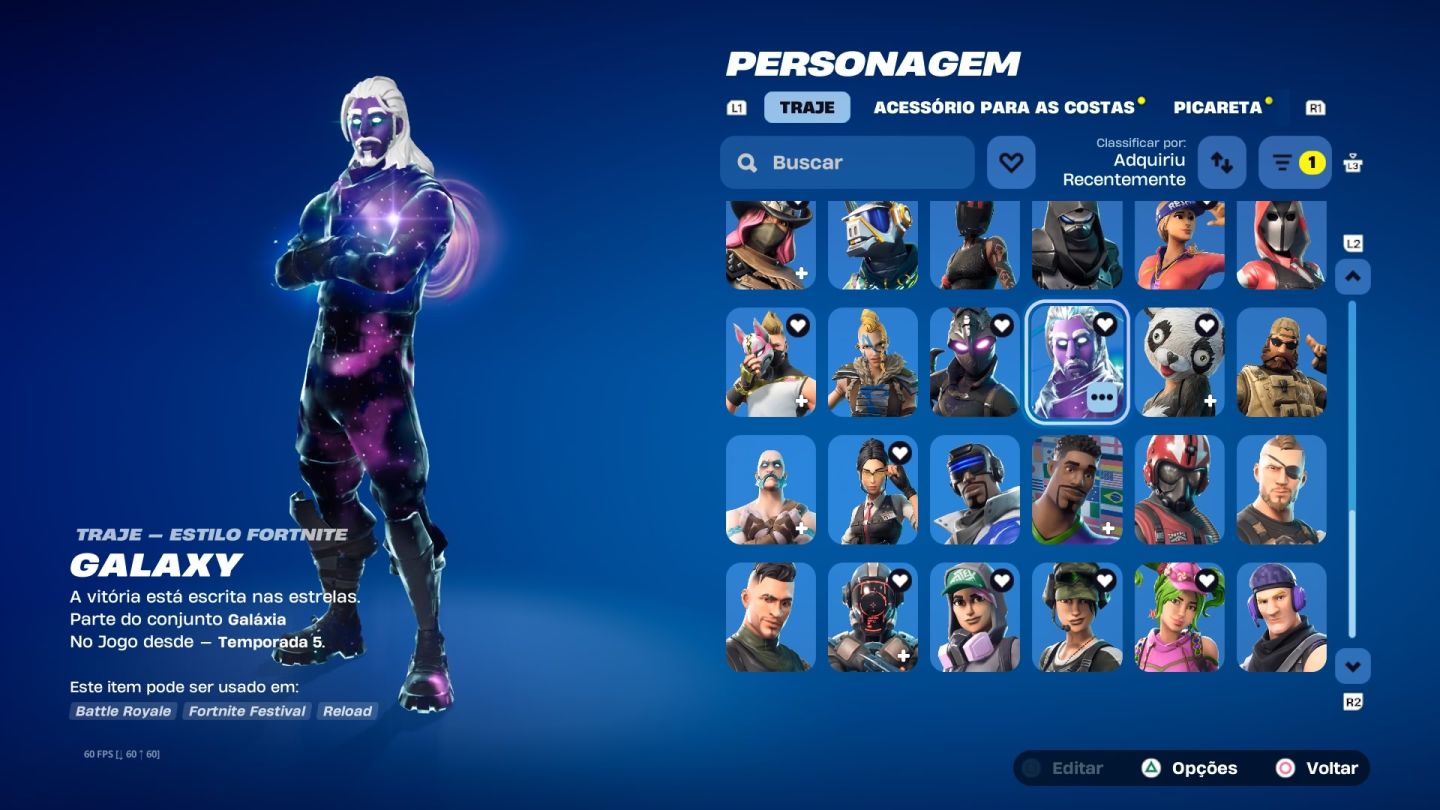 Conta fortnite com galaxy, bundle antigo tt prime + algumas skins og