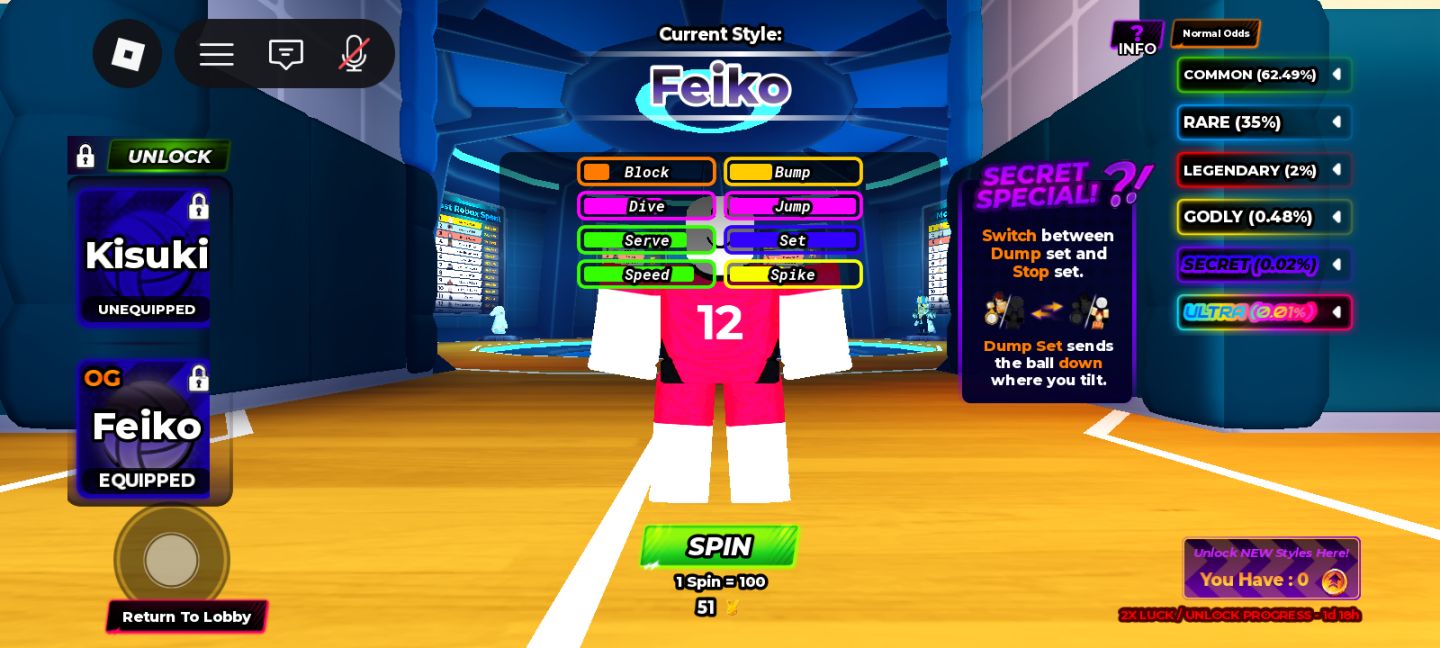 VBL Account | OG Feiko, + Kisuki + Sanju | Lv. 71 + 40 Robux