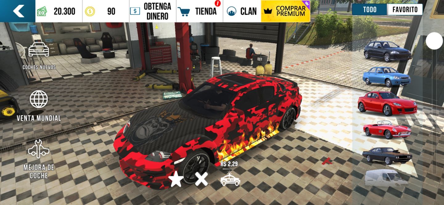 Conta de car parking com varios carros