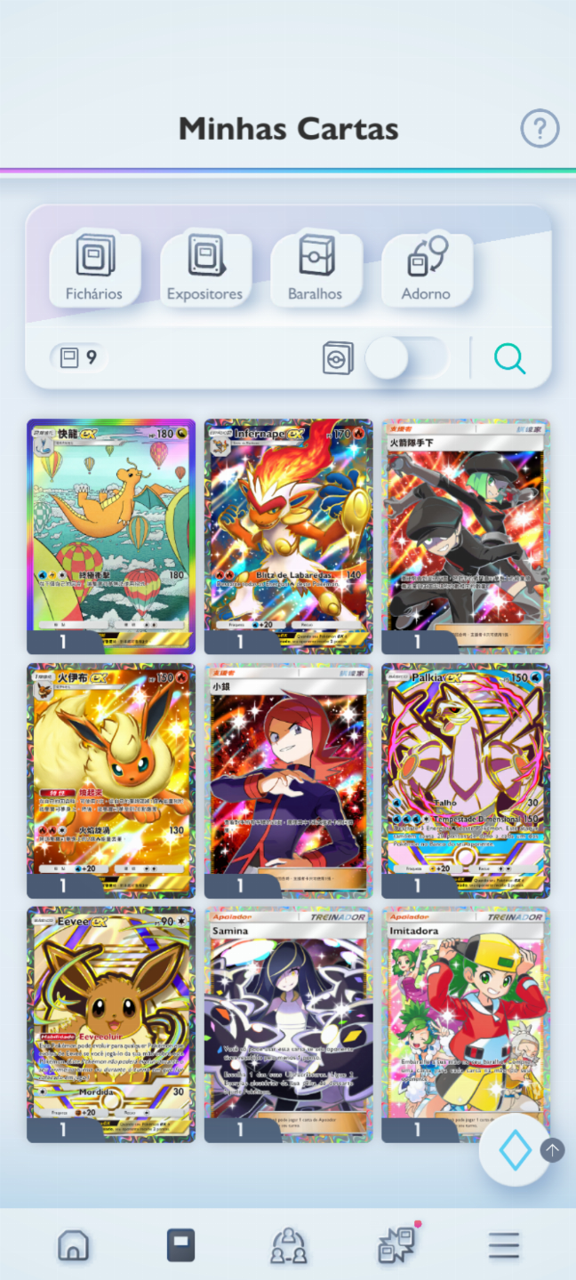 Continha com Shinys Full Art + várias Full Art ideal para trocas + 194 amp