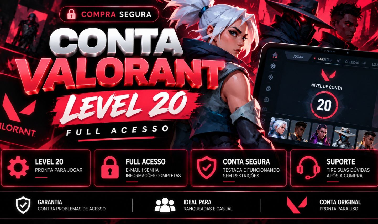 CONTA VALORANT LEVEL 20 | FULL ACESSO | PRONTA PARA JOGAR LATAM