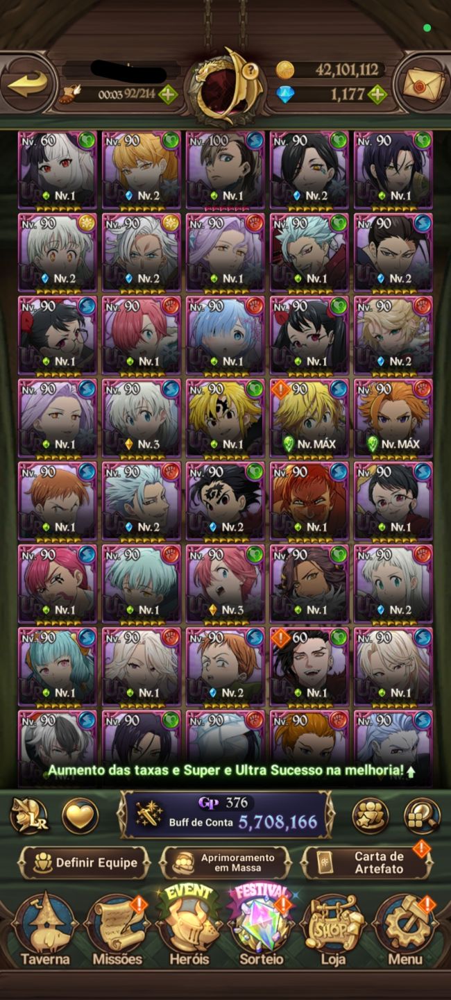 7ds 5.5m Ccbox / 2k diamantes / campeão 5