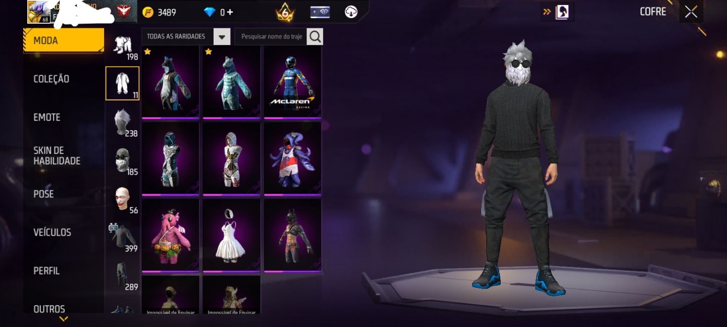 Conta Free Fire Gemada Angelical Passes Antigos Skins Raras