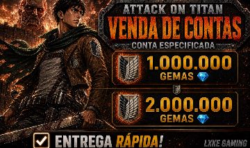 Attack On Titan Revolution (Aotr) | Fornecedor Contas com 1m / 2m de Gemas
