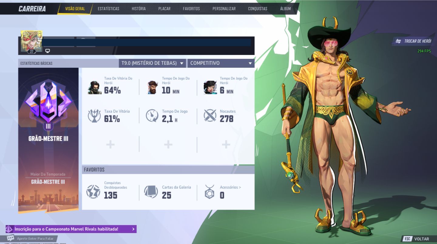 (PROMO ATÉ 15/10) Conta Marvel Rivals Gm3 8.0/ 8.5/ 9.0/ 9.5/ 10.0 - Steam