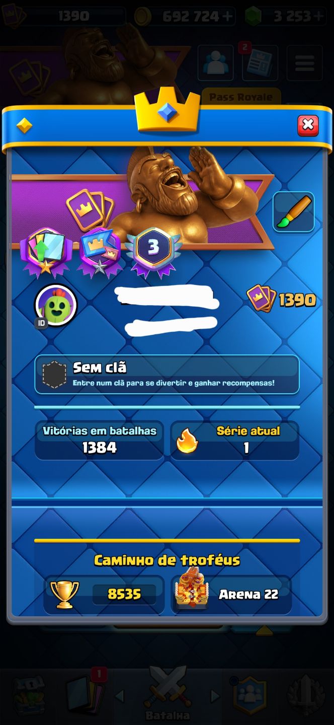 COMBO: CONTAS BRAWL STARS & CLASH ROYALE