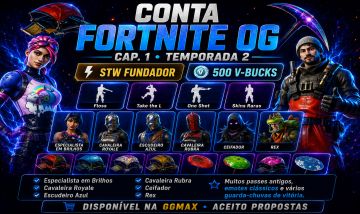 CONTA FORTNITE OG S2 | ESPECIALISTA EM BRILHOS + FLOSS + RED KNIGHT STW FUNDADOR