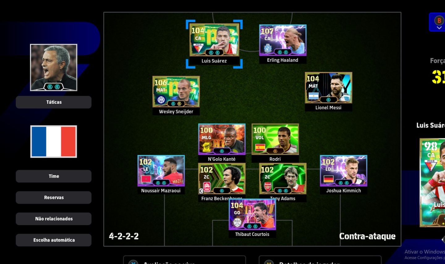EFootball CONTA STEAM | FORÇA 3187 | HAALAND 107 + SNEIJDER 106 + MESSI 104