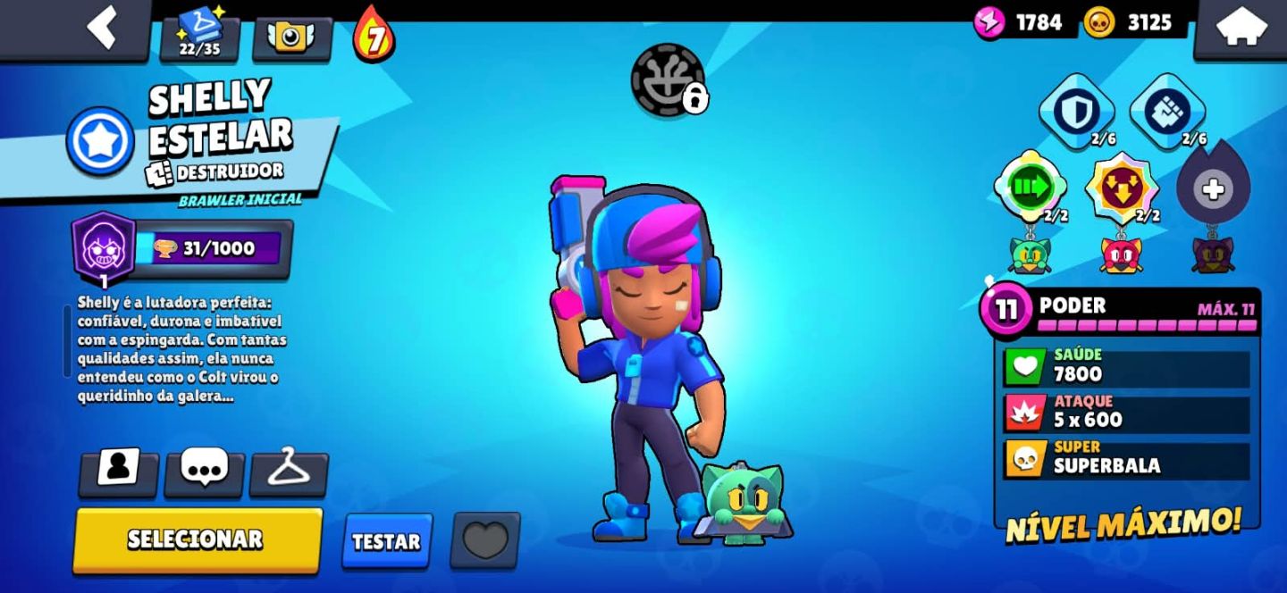 Conta de brawl stars com shely estelar + kenji e fang prestigio 2