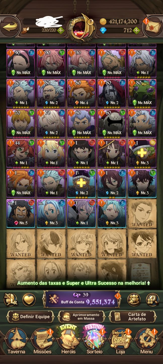 7DS GRAND CROSS, CONTA MAIS DE 9M BOX, EMD GAME
