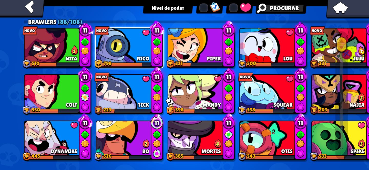 CONTA BRAWL STARS À VENDA 594 GEMAS MUITAS SKINS