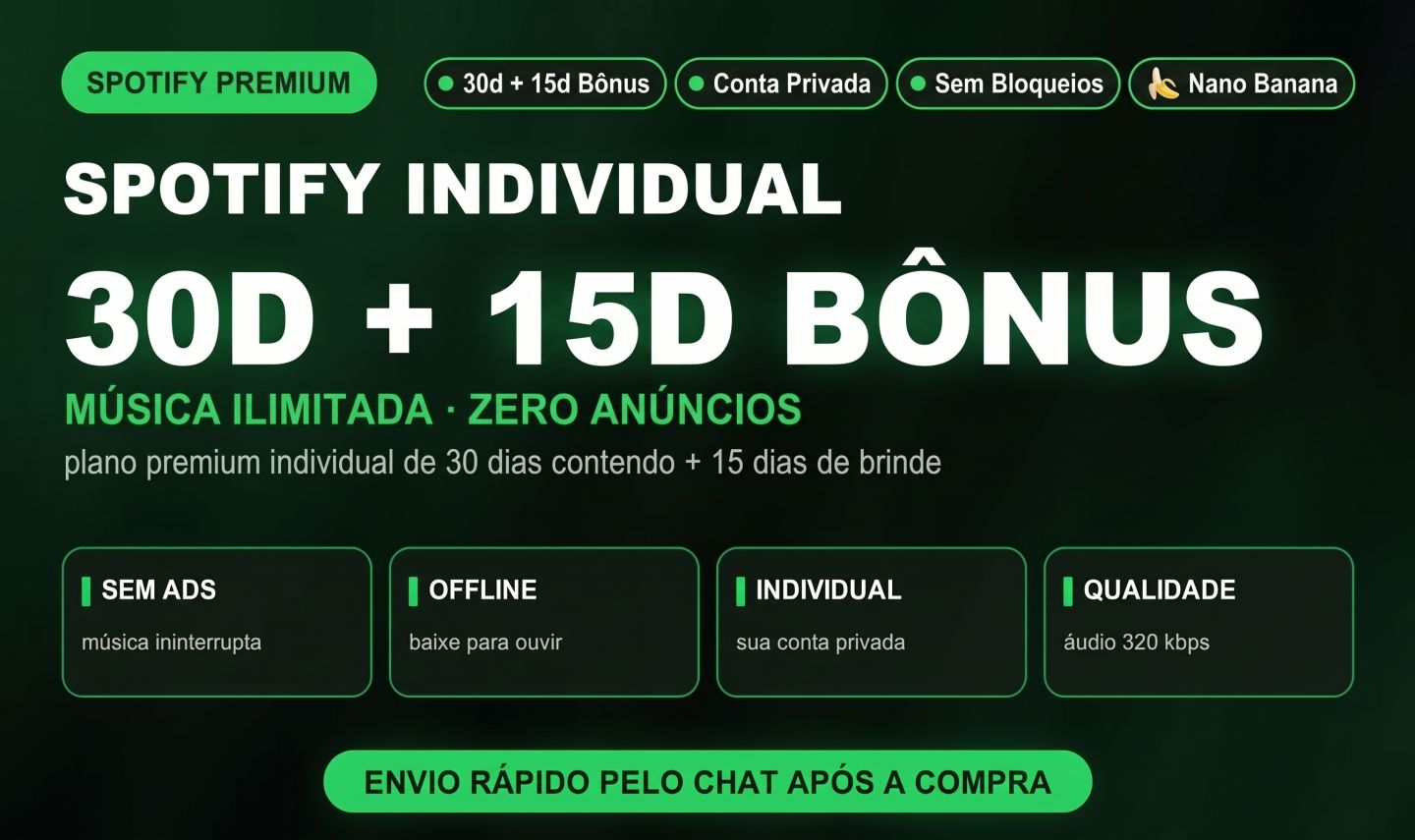 Spotify Premium Individual 3 Meses (90 Dias) - Conta Privada