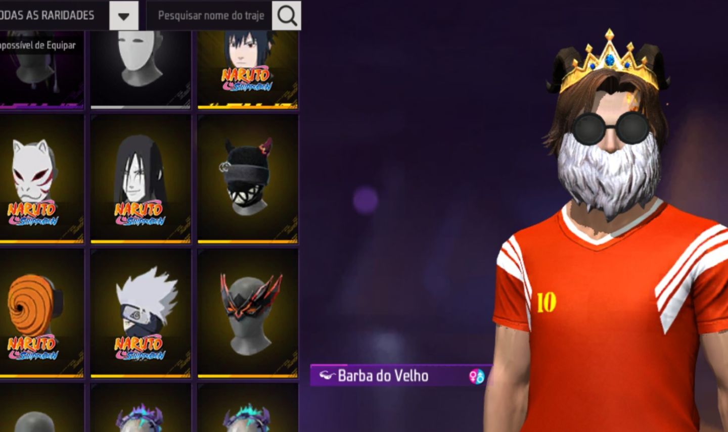 Conta free fire com barbinha e top criminal