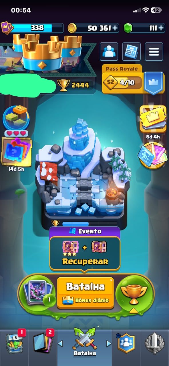 CONTA CLASH ROYALE 2.444 TROFÉUS | NÍVEL 9 | 50 MIL OURO + 111 GEMAS!