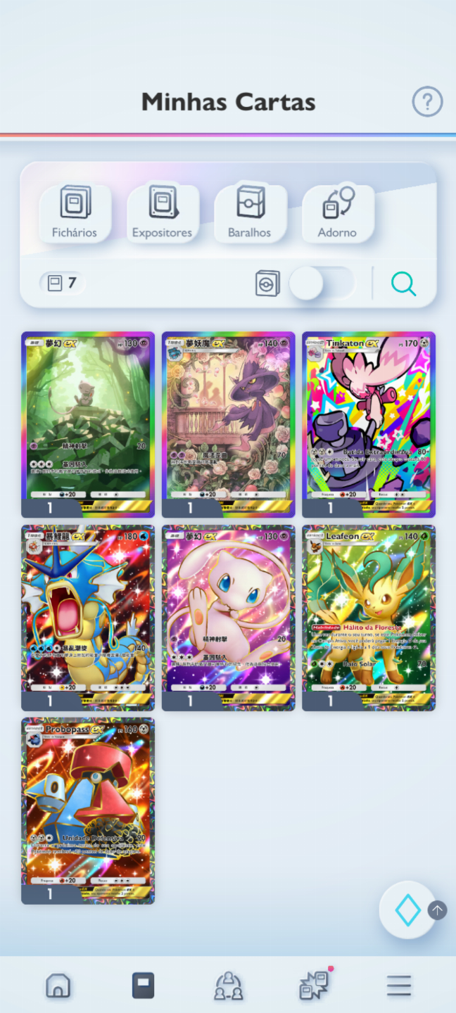 Continha com Lucario Shiny Full Art + vários outros shinys ideal trocas +238 amp