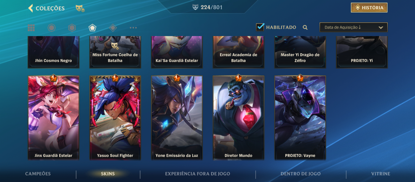 CONTA WILD RIFT +PC 4K GASTO 239 SKINS, 30LENDÁRIAS, 129 ÉPICAS 44k COLECIONADOR
